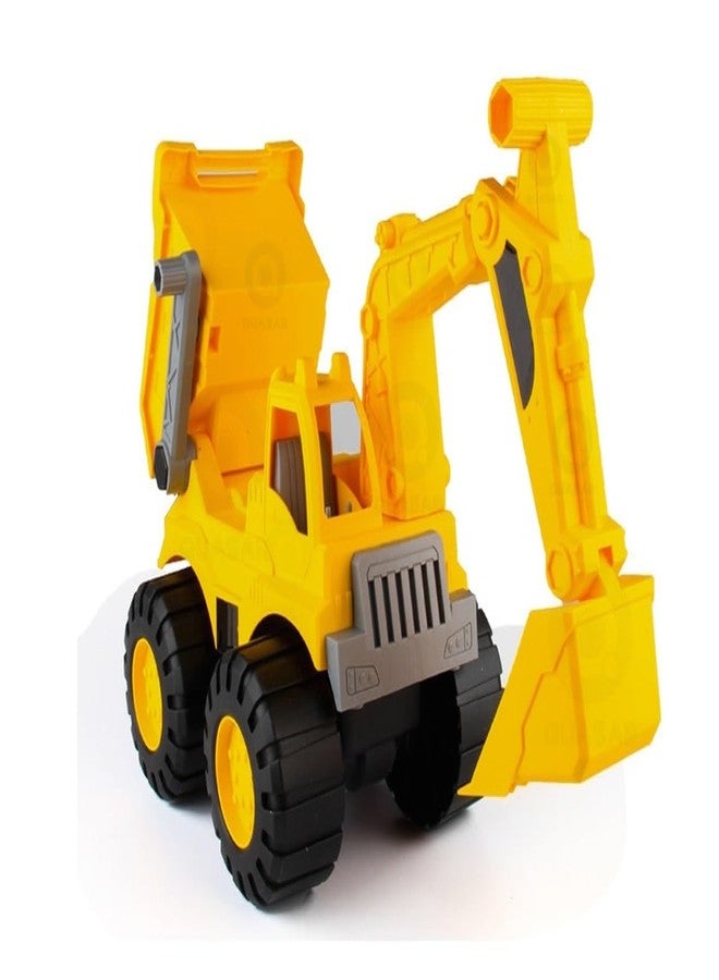 Quasar Unbreakable Dig Dump Mini 22 x 14 Size Pull Back Push and Go Plastic Construction Vehicle Toys Truck Set +3 Year Best Gift for Girls Boys Pack of 1 - Image 1
